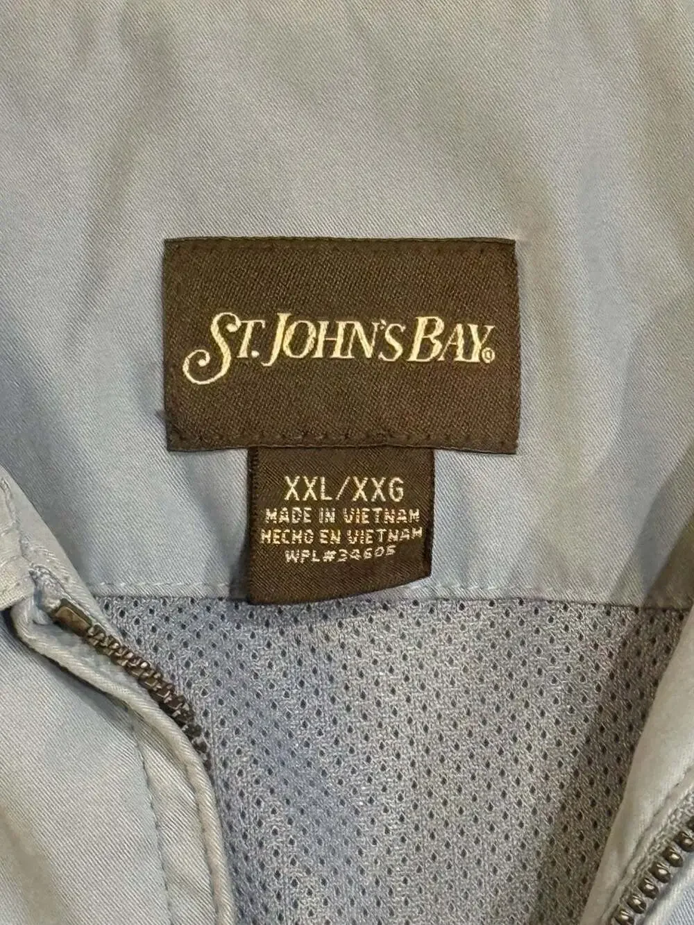 St. John's Bay Men's Full Zip Lightweight Golf Jacket in Light Blue